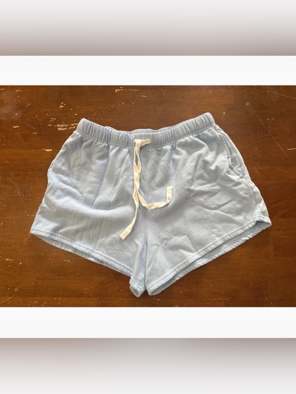 State of Mine Light Blue Comfy Drawstring Shorts Size Medium
